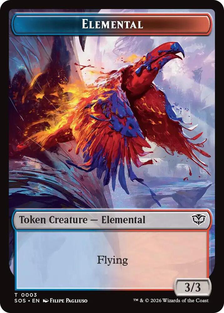 Elemental (0003) // Treasure Double-Sided Token 3 // 12 card from Secrets of Strixhaven