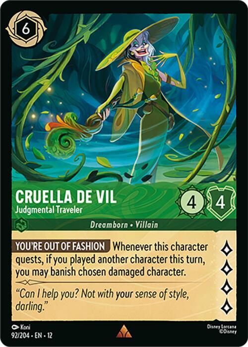 Cruella De Vil - Judgmental Traveler 92/204 card from Wilds Unknown