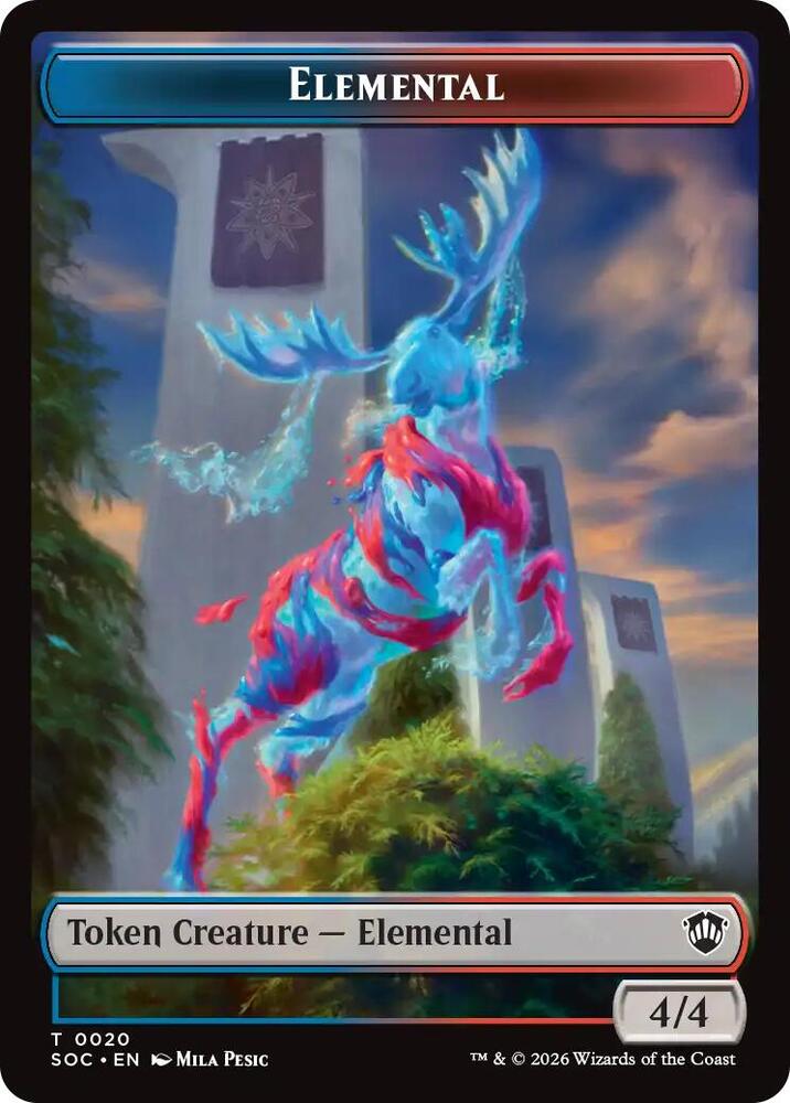 Elemental (0020) // Food Double-Sided Token 20 // 27 card from Commander: Secrets of Strixhaven