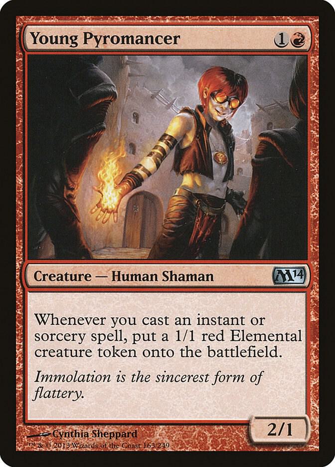 Young Pyromancer 163 card from Magic 2014 (M14)