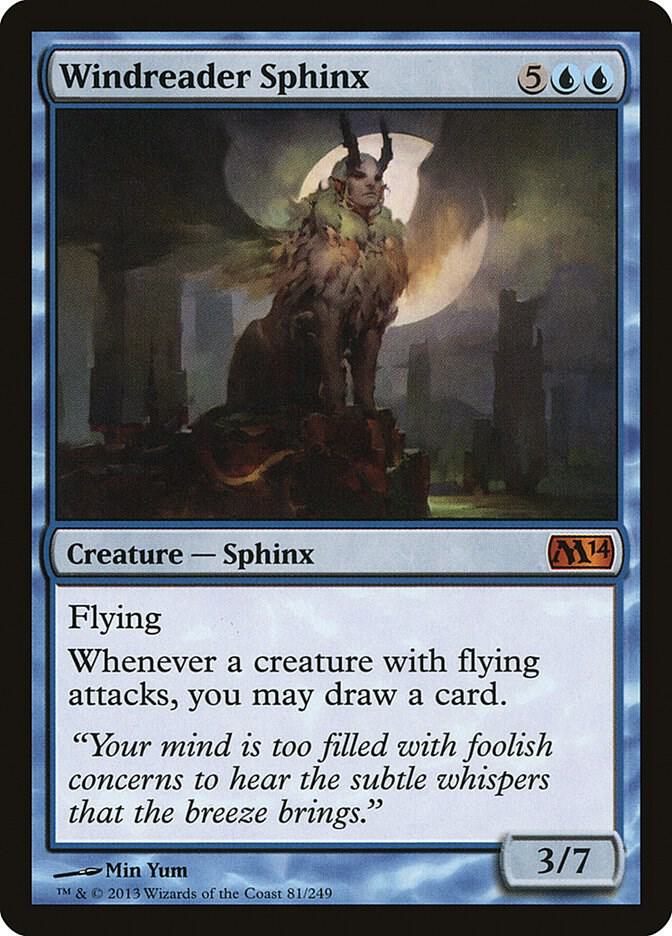 Windreader Sphinx 81 card from Magic 2014 (M14)
