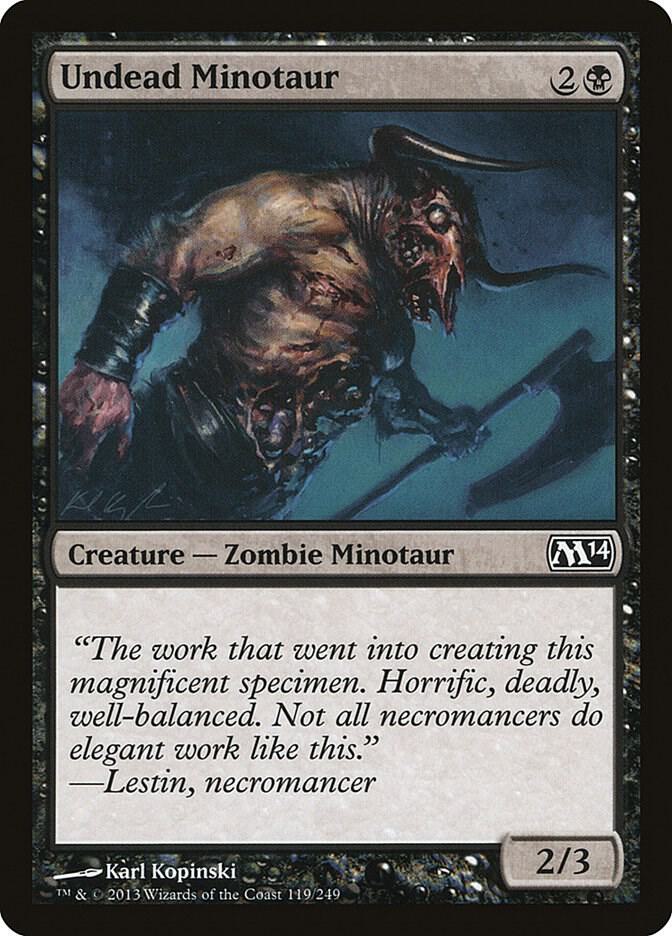 Undead Minotaur 119 card from Magic 2014 (M14)