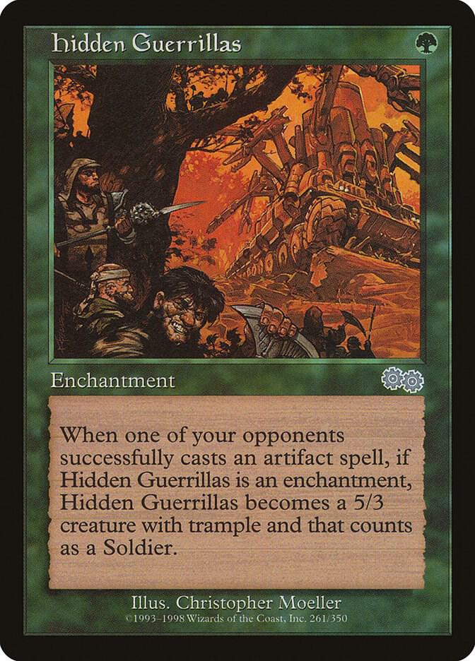 Hidden Guerrillas 261 card from Urza's Saga