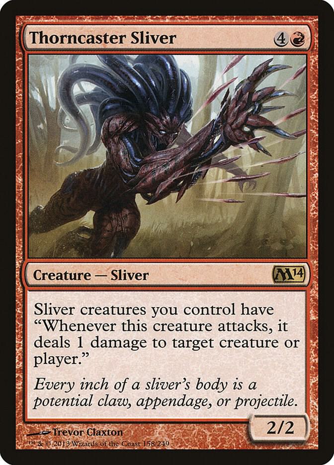 Thorncaster Sliver 158 card from Magic 2014 (M14)