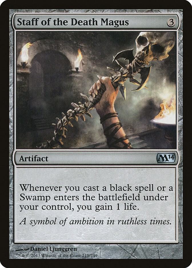 Staff of the Death Magus 219 card from Magic 2014 (M14)