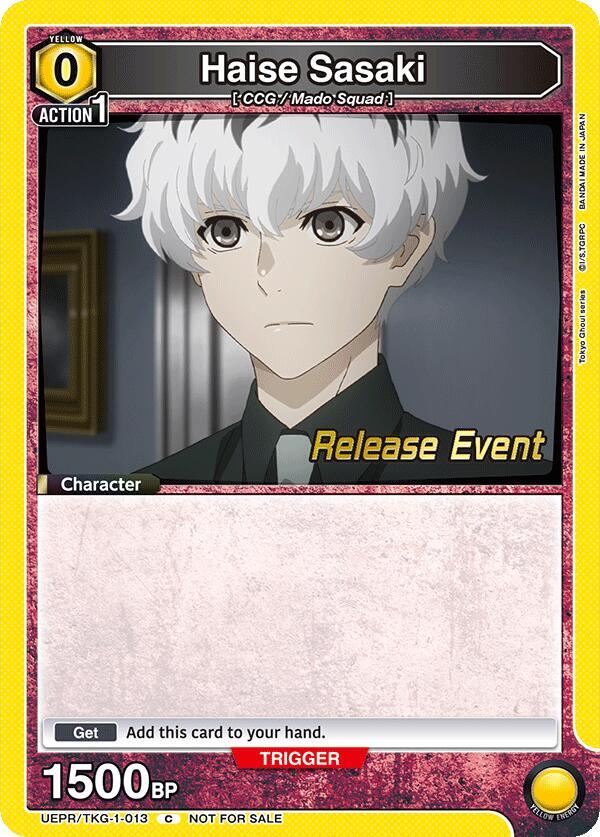 Haise Sasaki UEPR/TKG-1-013 card from UE18BT: Tokyo Ghoul Release Event Cards
