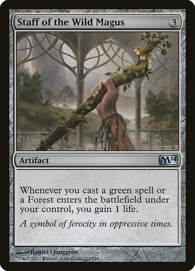 Staff of the Wild Magus 223 card from Magic 2014 (M14)