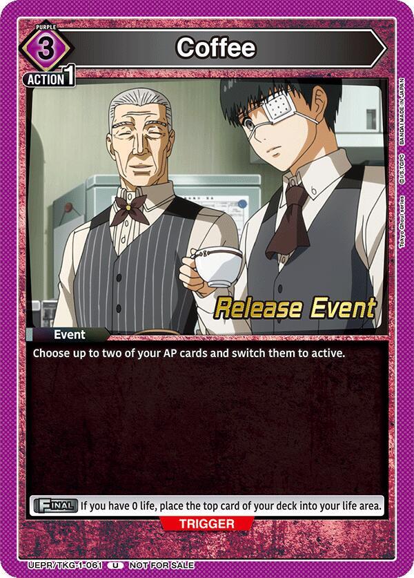 Coffee UEPR/TKG-1-061 card from UE18BT: Tokyo Ghoul Release Event Cards