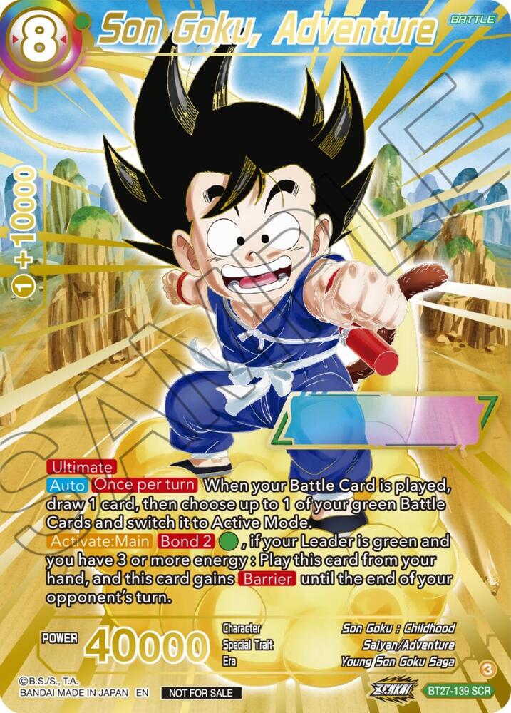Son Goku, Adventure (Serial Numbered) BT27-139 card from Tournament Promotion Cards