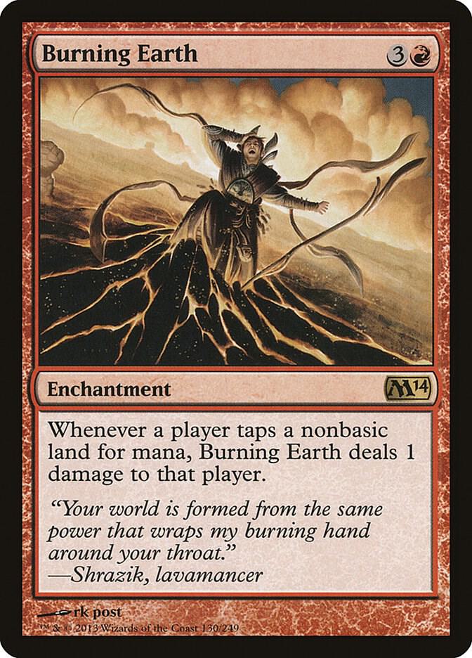 Burning Earth 130 card from Magic 2014 (M14)