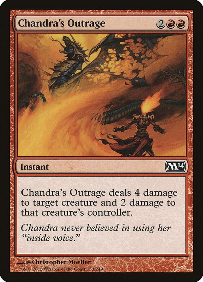 Chandra's Outrage 133 card from Magic 2014 (M14)