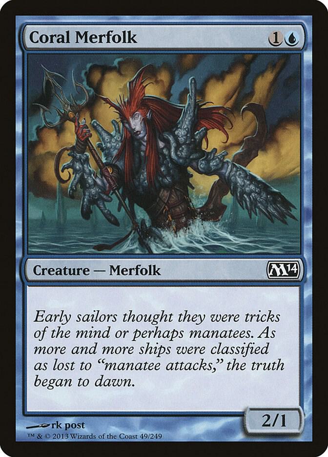Coral Merfolk 49 card from Magic 2014 (M14)