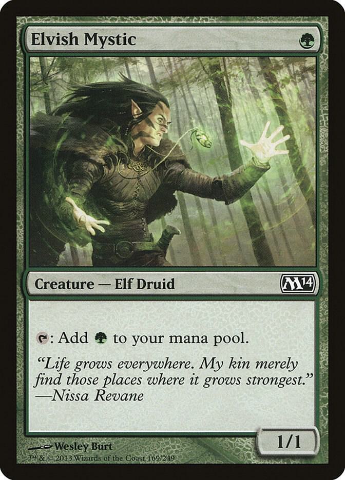 Elvish Mystic 169 card from Magic 2014 (M14)