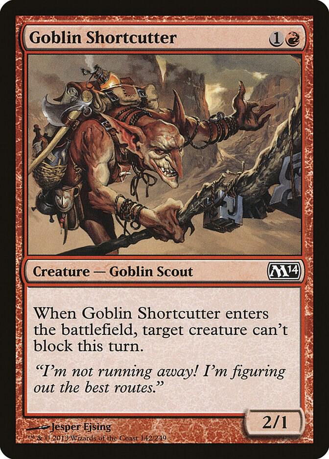 Goblin Shortcutter 142 card from Magic 2014 (M14)