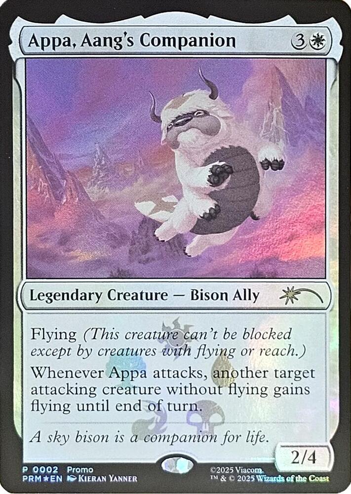 Appa, Aang's Companion 2 card from Media Promos