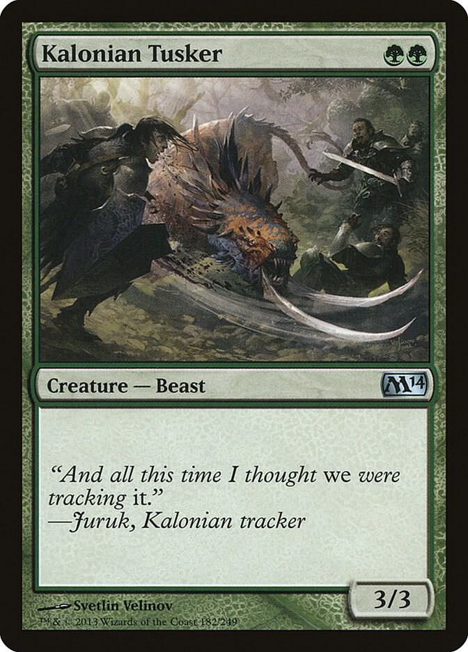 Kalonian Tusker 182 card from Magic 2014 (M14)