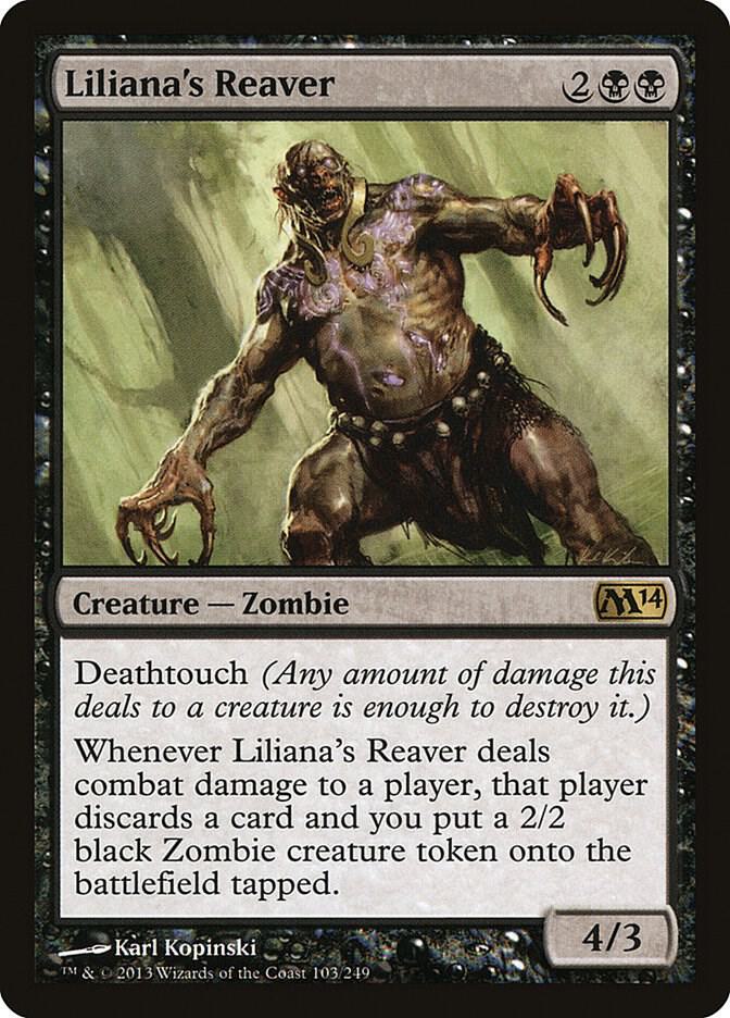 Liliana's Reaver 103 card from Magic 2014 (M14)