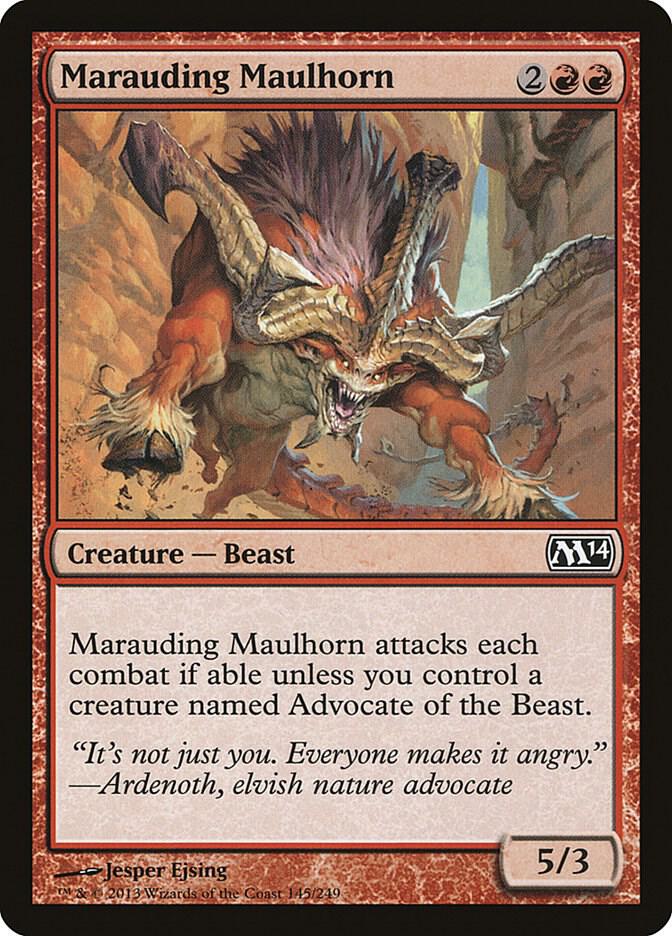Marauding Maulhorn 145 card from Magic 2014 (M14)