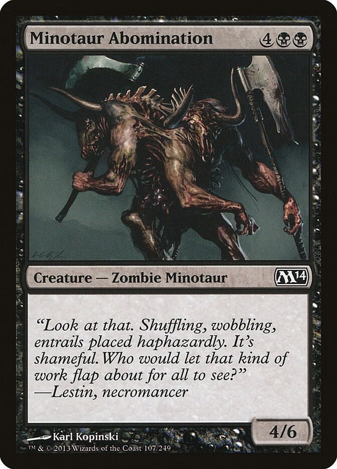 Minotaur Abomination 107 card from Magic 2014 (M14)