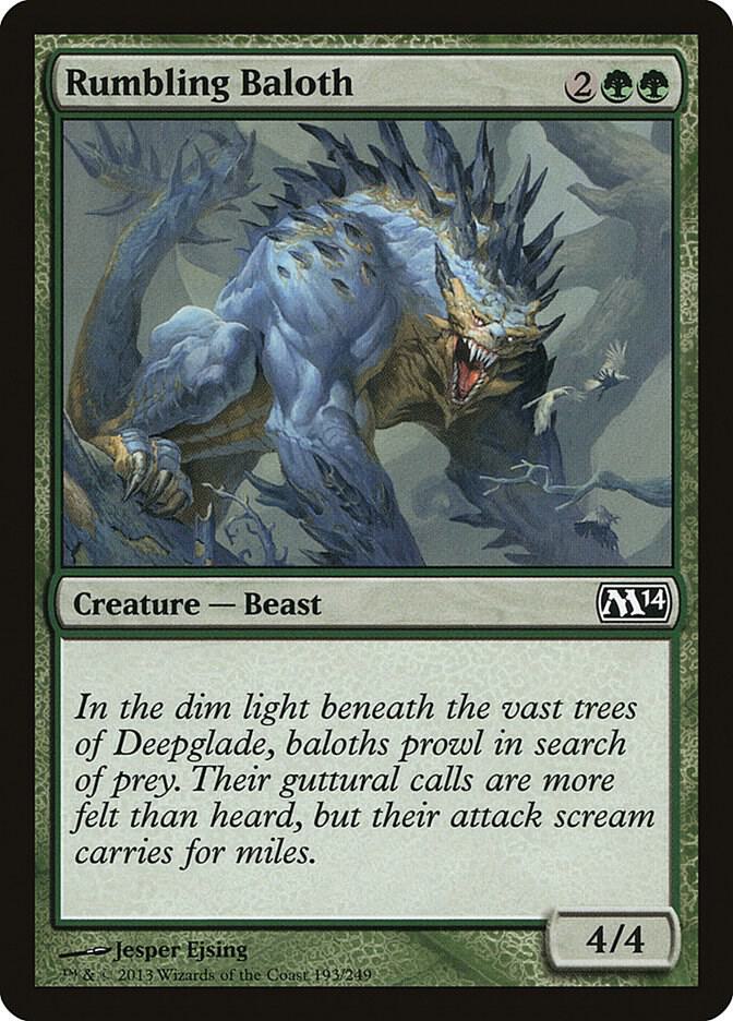 Rumbling Baloth 193 card from Magic 2014 (M14)