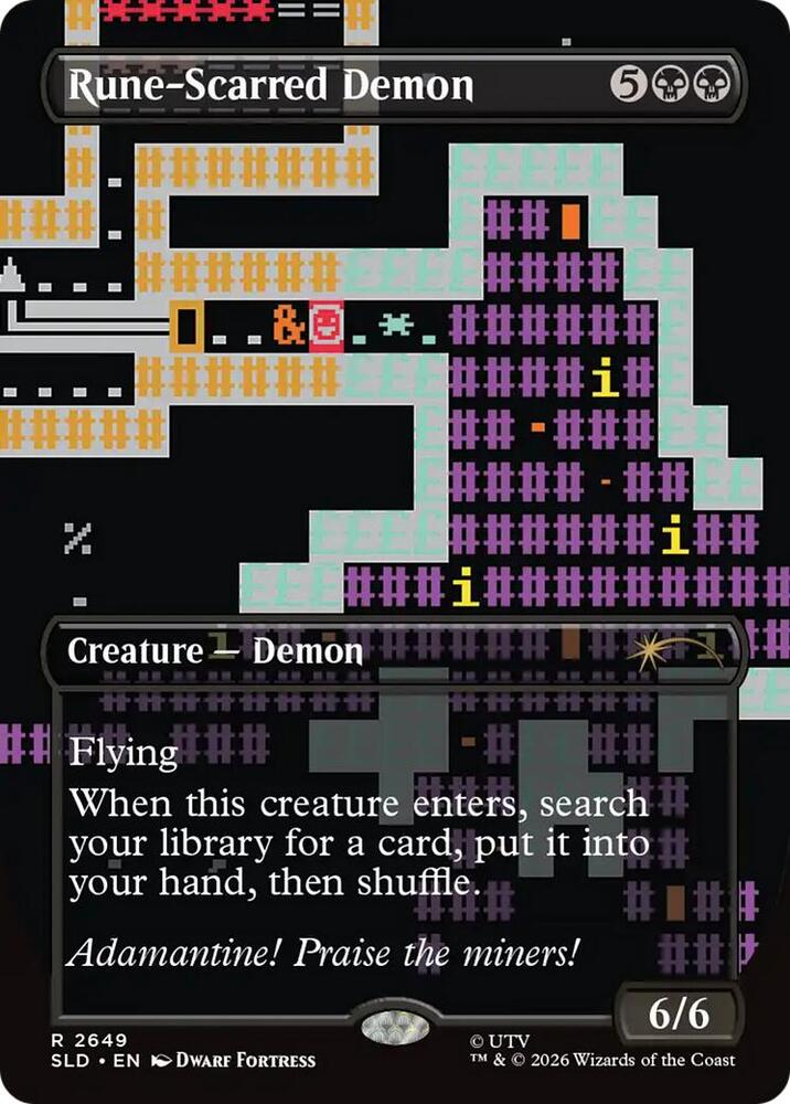 Rune-Scarred Demon 2649 card from Secret Lair Drop Series