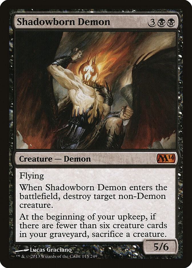 Shadowborn Demon 115 card from Magic 2014 (M14)