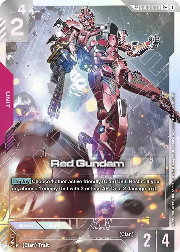 Red Gundam (SP) (R+) GD03-039 card from Phantom Aria