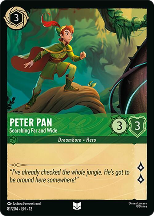 Peter Pan - Searching Far and Wide 81/204 card from Wilds Unknown