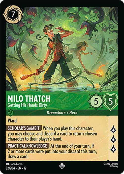 Milo Thatch - Getting His Hands Dirty 82/204 card from Wilds Unknown
