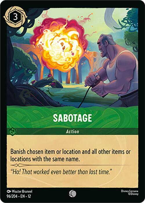 Sabotage 96/204 card from Wilds Unknown