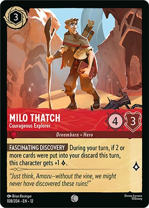 Milo Thatch - Courageous Explorer 108/204 card from Wilds Unknown