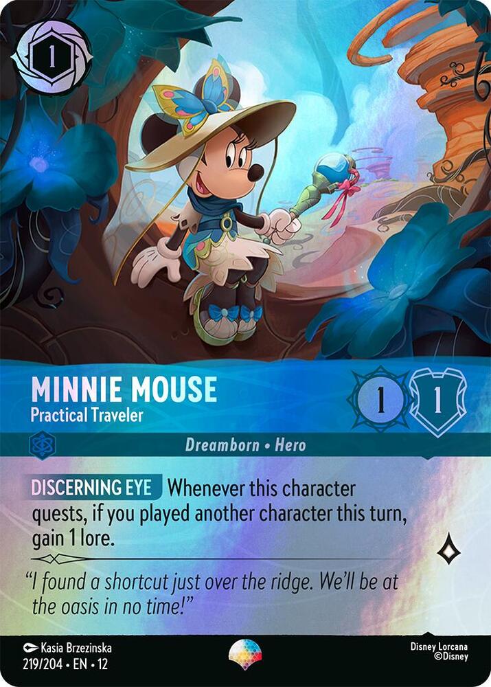 Minnie Mouse - Practical Traveler (Epic) 219/204 card from Wilds Unknown