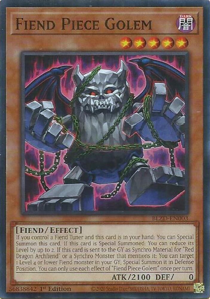 Fiend Piece Golem BLZD-EN003 card from Blazing Dominion
