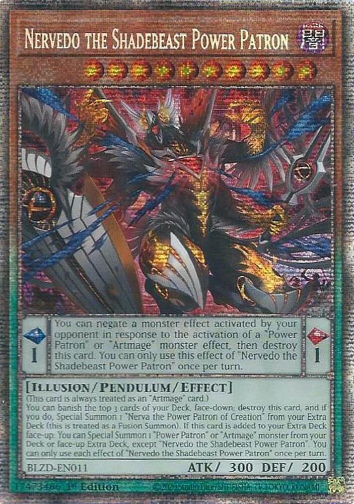 Nervedo the Shadebeast Power Patron (Starlight Rare) BLZD-EN011 card from Blazing Dominion