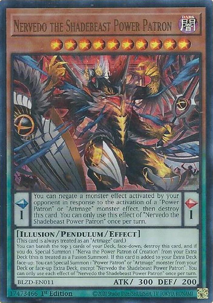 Nervedo the Shadebeast Power Patron BLZD-EN011 card from Blazing Dominion