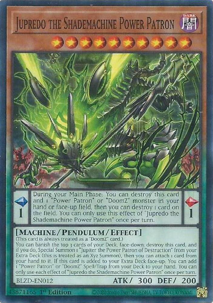 Jupredo the Shademachine Power Patron BLZD-EN012 card from Blazing Dominion