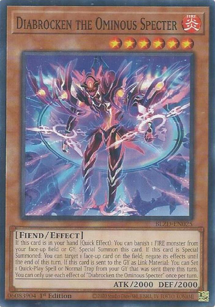 Diabrocken the Ominous Specter BLZD-EN025 card from Blazing Dominion