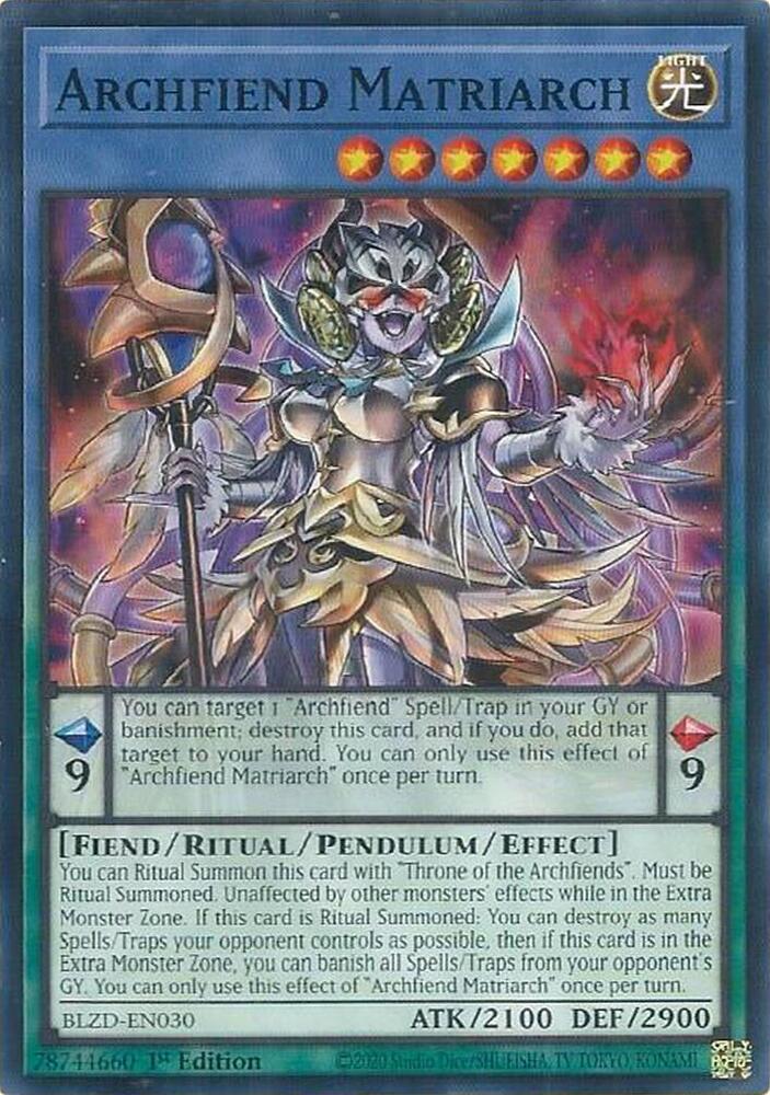 Archfiend Matriarch BLZD-EN030 card from Blazing Dominion