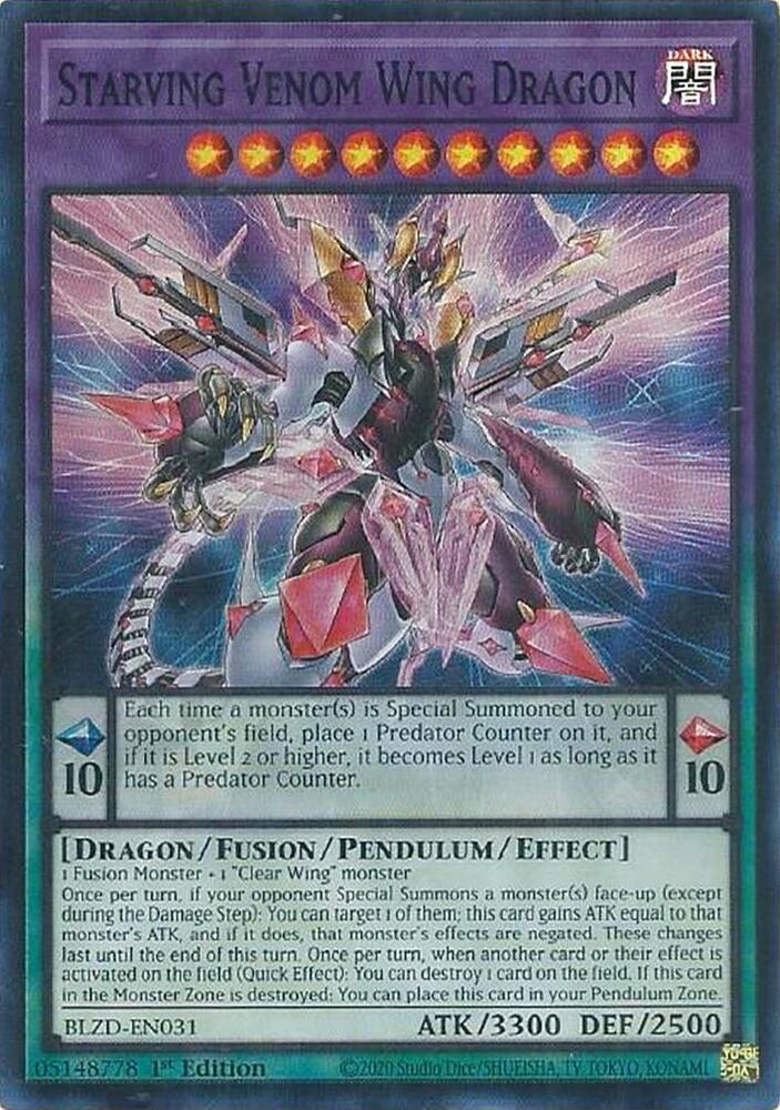 Starving Venom Wing Dragon BLZD-EN031 card from Blazing Dominion