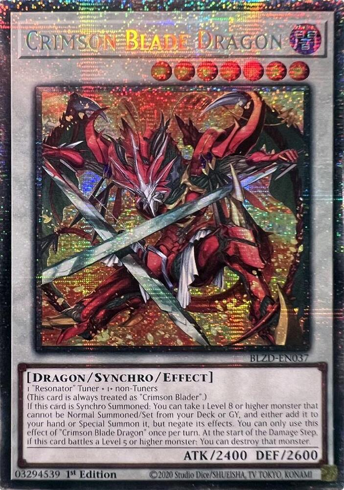 Crimson Blade Dragon (Starlight Rare) BLZD-EN037 card from Blazing Dominion