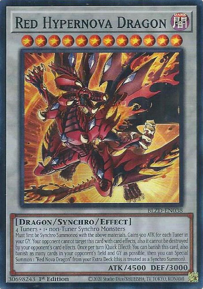 Red Hypernova Dragon BLZD-EN038 card from Blazing Dominion