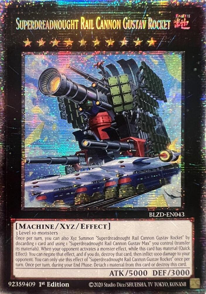 Superdreadnought Rail Cannon Gustav Rocket (Starlight Rare) BLZD-EN043 card from Blazing Dominion