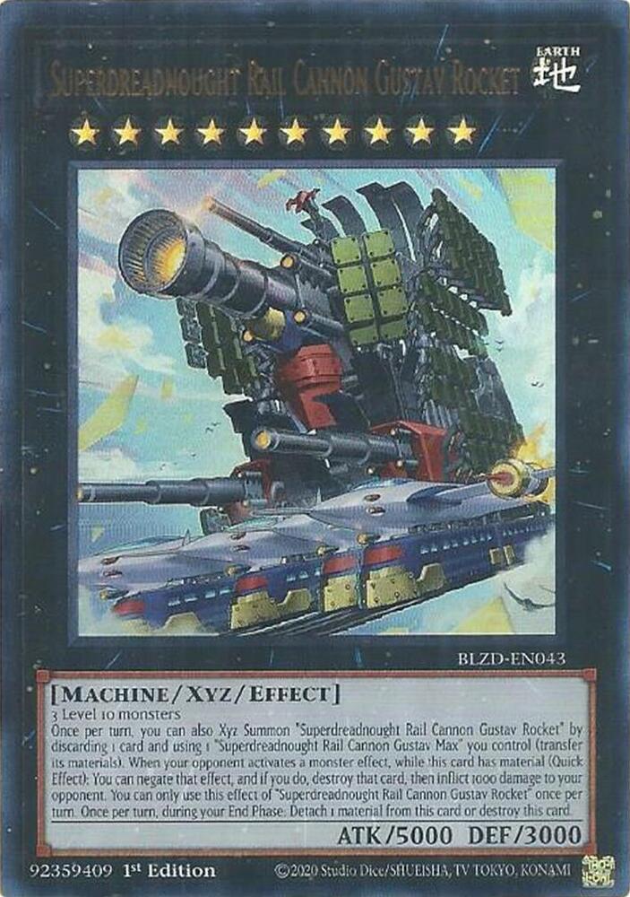 Superdreadnought Rail Cannon Gustav Rocket BLZD-EN043 card from Blazing Dominion