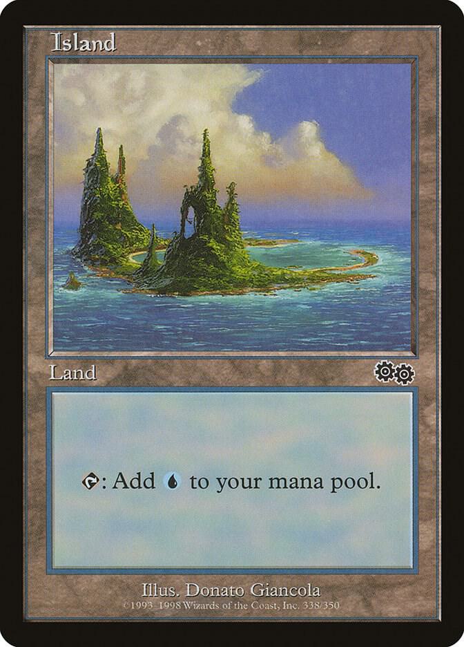 Island 338 card from Urza's Saga