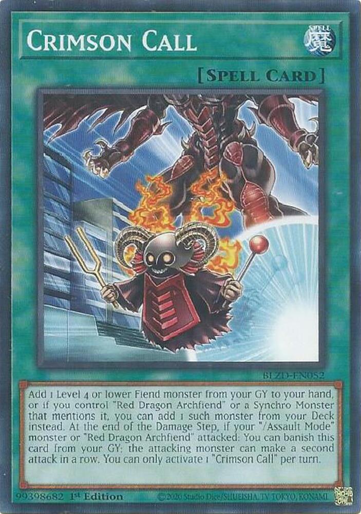 Crimson Call BLZD-EN052 card from Blazing Dominion