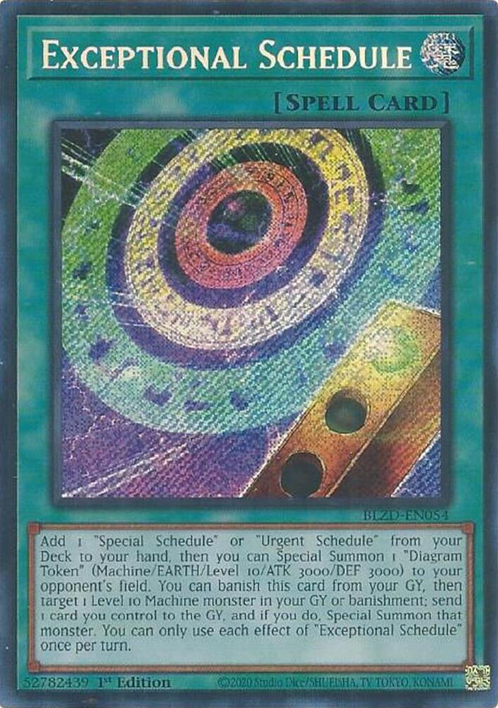 Exceptional Schedule BLZD-EN054 card from Blazing Dominion