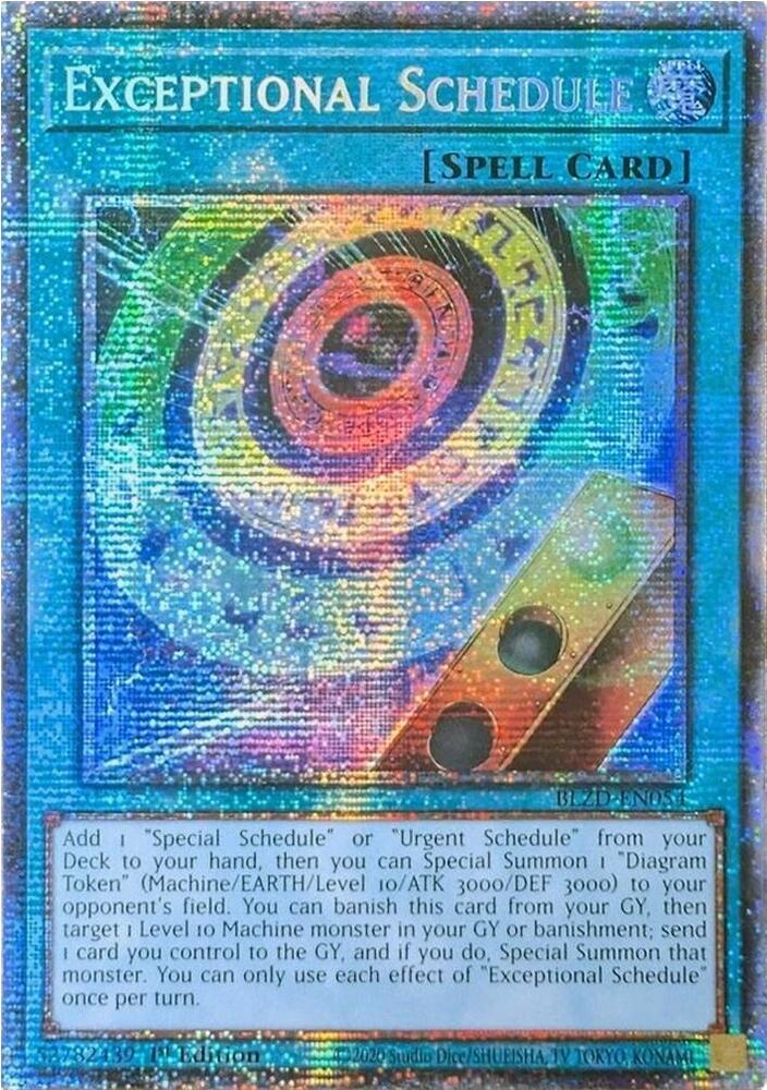 Exceptional Schedule (Starlight Rare) BLZD-EN054 card from Blazing Dominion