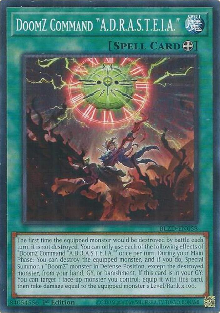 DoomZ Command "A.D.R.A.S.T.E.I.A." BLZD-EN058 card from Blazing Dominion