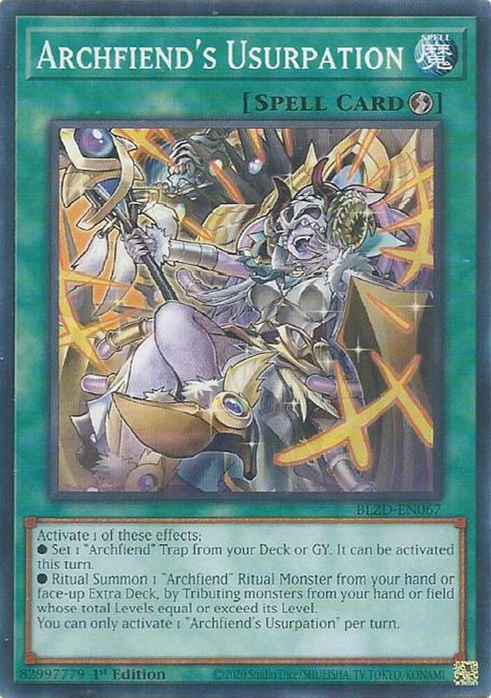 Archfiend's Usurpation BLZD-EN067 card from Blazing Dominion