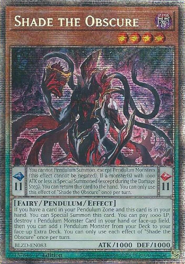 Shade the Obscure (Starlight Rare) BLZD-EN083 card from Blazing Dominion